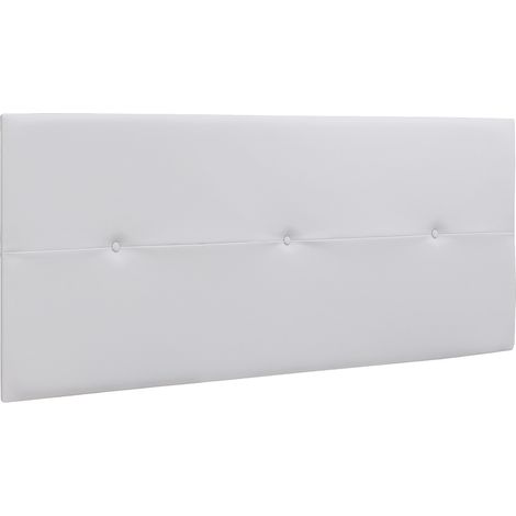 Tête de lit en simili-cuir coloris blanc - longueur 160 x profondeur 4 x hauteur 55 cm -PEGANE- (1/2)