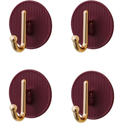 Filiyano-Lot de 4 crochets muraux autocollants (rouges), crochets autocollants, torchons de cuisine, ZQKLA (1/5)