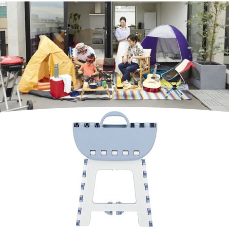 Chaise pliante, usage domestique, tabouret pliant, camping, extérieur, tabouret portable pour adultes et enfants, chaise de pêche, chaise de salle à manger, gris-bleu, petite taille (1/5)