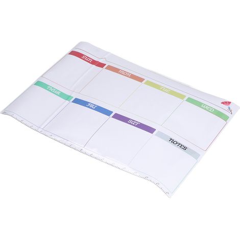 Tableau Blanc Hebdomadaire Autocollant 16.5x11.8 Pouces pour Frigo avec Effaceur - Planning Familier (1/5)