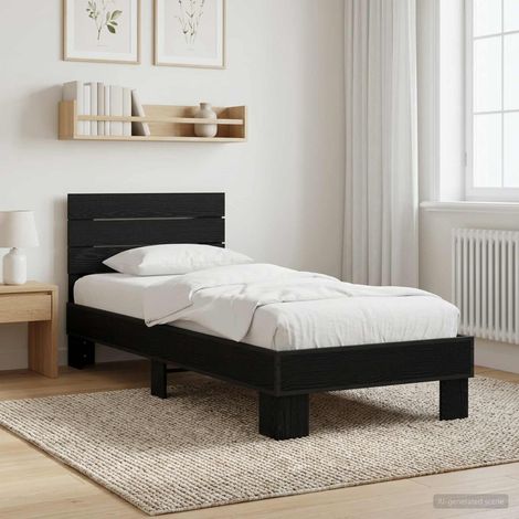Estructura de cama con cabecero Roble Negro 80 x 200 cm (1/5)