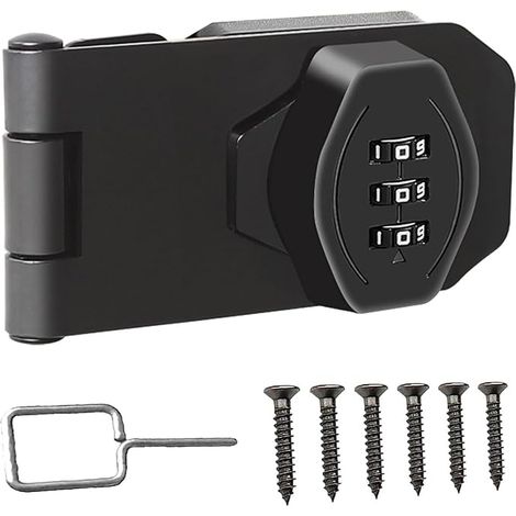 Verrouillage combiné 3 chiffres sans clé avec bouton tournant pour la porte coulissante de la porte de sécurité de l'armoire (1/5)