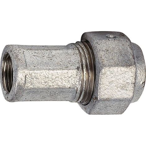 Raccord union fonte galva droit à serrage - F 1'1/4 - diamètre 42,40 mm