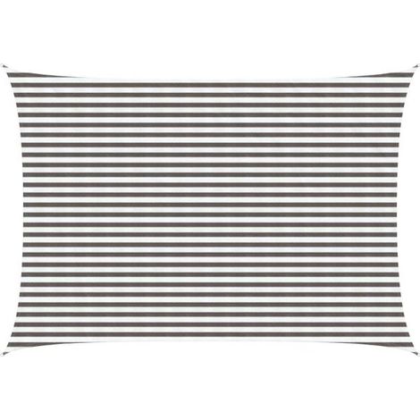 Voile d'ombrage gris clair et blanc, 3,5 x 5 mètres, en PEHD (1/5)