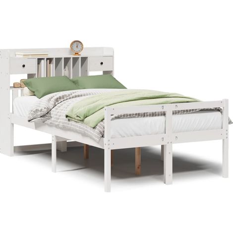 Maison Exclusive - Letto Libreria senza Materasso Bianco 135x190 cm Legno di Pino