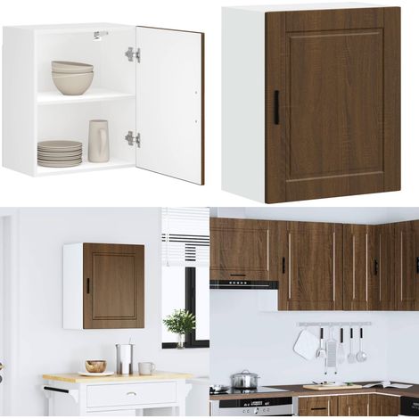 Pensile da Cucina Porto Rovere Marrone in Legno Multistrato - Armadio da cucina - Armadio a parete