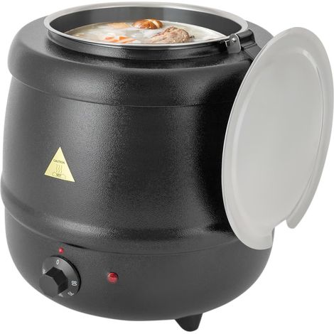 10-Liter-Suppenwärmer, elektrischer Suppentopf mit Deckel, hält Suppe warm (35–80 °C), Suppenwärmer, Suppenkessel, Tischtopf