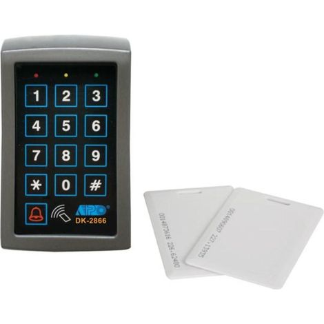 EtiamPro Teclado de código digital con lector de tarjetas, control de acceso avanzado con PIN y tarjetas EM, funciones programables, a prueba de salpicaduras, ideal para la seguridad de puertas y