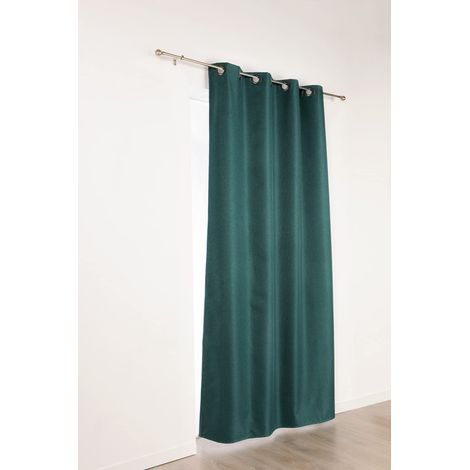 Linder 978/85/375FR/140 x 240 cm, tinta unita, colore: verde petrolio-Tenda oscurante a occhielli, in poliestere, 140 x 240 cm (1/2)