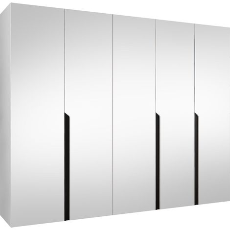 Armoire Hartford 592, Blanc, 202x250x52cm, Portes d'armoire: Avec des charnières, Nombre d'étagères: 0
