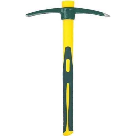 Pioche de jardin. Pour ameublir le sol, le jardinage ou la prospection. Avec poignée en fibre de verre légère et solide et tête (1/4)