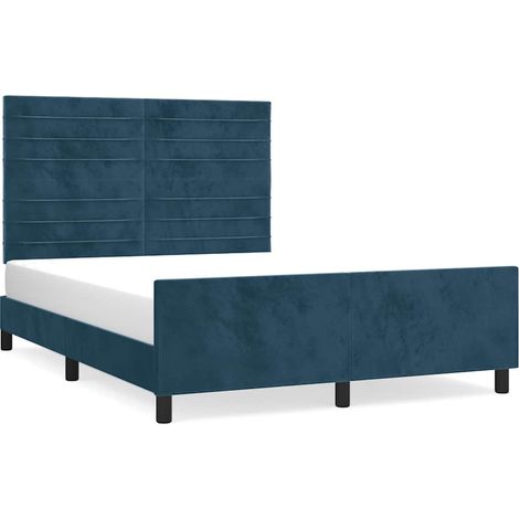 Maison Exclusive - Giroletto senza Materasso Blu Scuro 140x190 cm in Velluto (1/5)