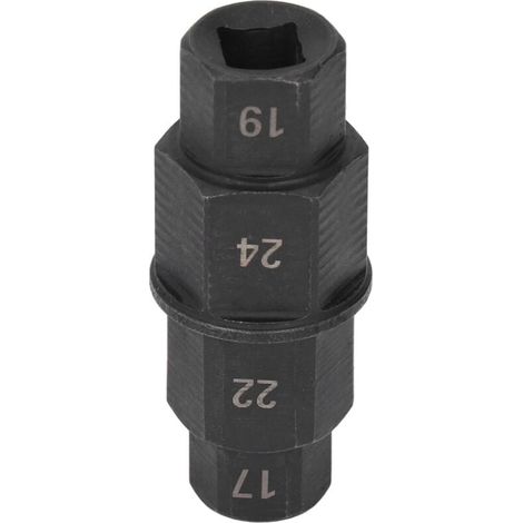 ZVD Outil d'essieu hexagonal pour moto, clé de retrait de broche de roue avant dédiée 17 19 22 24mm noir (1/4)