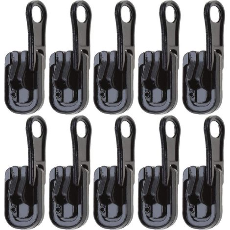 10pcs Fermetures à Glissière 5 Remplacement Réversible Tire Curseurs Fermetures Éclair avec Kit d'arrêt en Forme de U pour Tentes Extérieures 37x12mm, Noir (1/5)