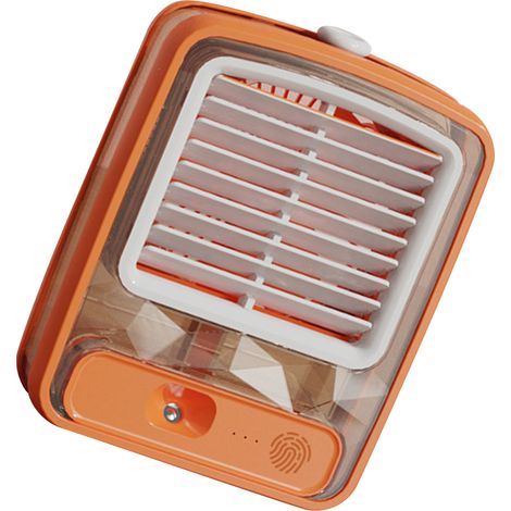 Tischventilator mit Wasserkühlung, USB-Anschluss, ABS-Gehäuse, 3 Geschwindigkeitsstufen, 3D-Spiralflügel, wassergekühlt, kleine Klimaanlage für Schreibtisch und Nachttisch, Orange (1/5)