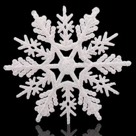 Adorno Colgante Copo De Nieve - Plástico Blanco Brillante - Diámetro 30 5 Unidades (1/5)