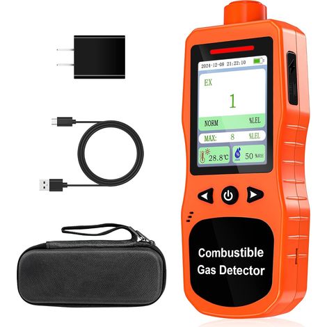 Détecteur de Gaz Naturel, Moniteur LEL Rechargeable 0-100%, Détecteur de Fuite de Gaz, Détecte Le Méthane, Propane, Butane, Éthane pour Maison ou Industrie (1/5)