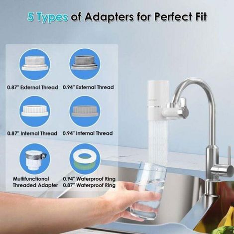 Filtre À Eau Pour Robinet - 400 Gallons - Certifié NSF - Réduction Du Chlore - 1 78 GPM - 5 Étapes De Filtration (1/4)