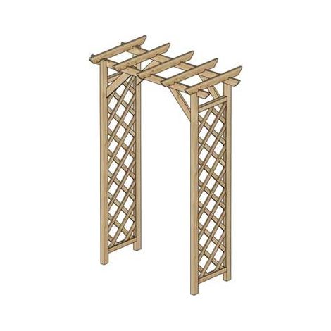 Solid – Pergola en pin traité classe III 2.13 m – Structure droite pour plantes grimpantes – Facile à installer – Certifié FSC Mix (1/2)