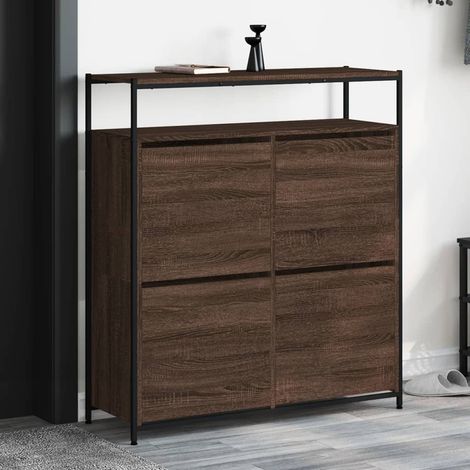 Mueble zapatero 4 cajones abatibles marrón roble 100x34x112 cm vidaXL (1/5)
