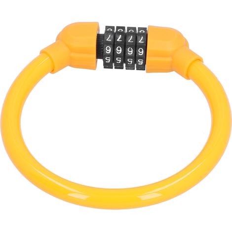 Câble de sécurité vélo à code numérique 4 chiffres, antivol haute résistance pour cyclisme urbain orange vif (1/5)