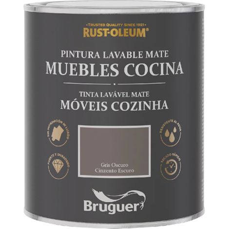 XYLAZEL pintura cocinas gris oscuro 0.75l lata , Esmalte para muebles en color gris oscuro Ideal para renovar armarios de la cocina con aspecto rústico Apto para cajones, p (1/5)