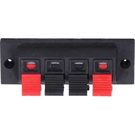 Conjunto de 4 bornes para altavoz rectangular  Negro