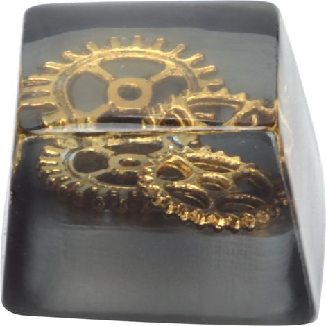 Capuchon de touche en résine fait main, résistant à la corrosion, accessoire universel pour clavier mécanique (Engrenage noir) (1/5)