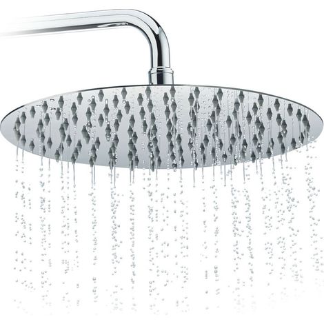 Duschkopf Regendusche rund, 300 mm, Edelstahl, Spiegeleffekt, Hochglanz, rain shower 1/2 Zoll, silber