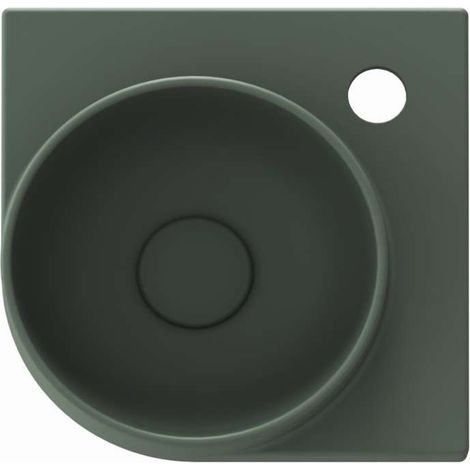 Ravak Yard - Lavabo de esquina 28x28 cm, sin rebosadero, orificio para grifo, Grey Green XJX08228000 (1/5)