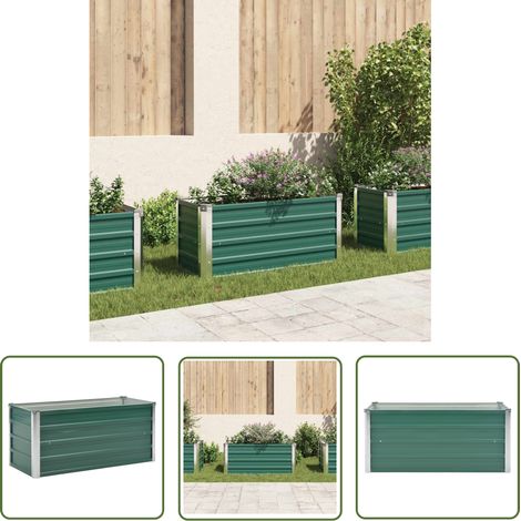 The Living Store Garten-Hochbeet Verzinkter Stahl 100x40x45 cm Grün - Gartengefäß - Hochbeet - Stahltank - Blumengarten - Gemüsegarten (1/5)