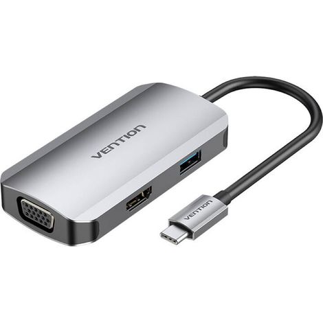 USB-C Dockingstation auf HDMI - USB 3.0, PD 0,15m  grau - 5 Gbit/s