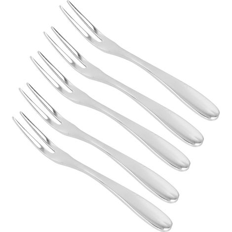 5 Fourchettes en Acier Inoxydable pour Fruits et Desserts, Idéales pour Fêtes et Cuisine