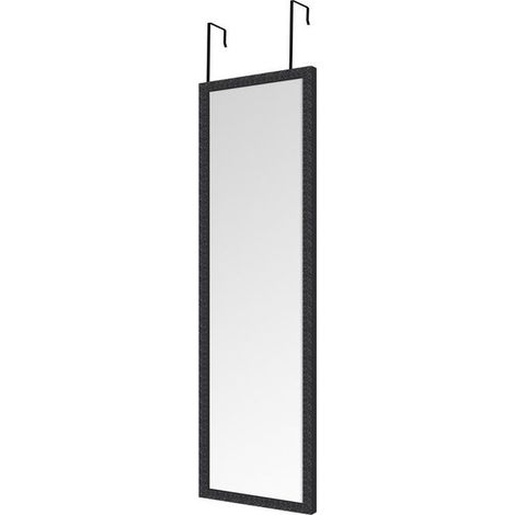 Specchio Appendiporta Decoro Mosaico Nero 120 x 30 cm