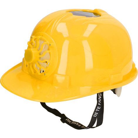 Casque de chantier avec ventilateur solaire intégré, casque de sécurité ventilé en plastique, casque rigide respirant avec doublure amovible pour travaux extérieurs d'été sur les chantiers de construc (1/5)