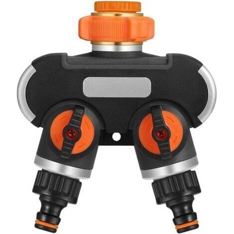 Autres accessoires de robinetterie Distributeur Arrosage 2 Voies, Séparateur de Tuyau D'arrosage, Raccord Tuyau D'arrosage, Débit D'eau Réglable, Idéal pour Robinet Extérieur (1/5)