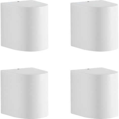 Set of 4 Outdoor Wall Light Lamps White Aluminium 8 cm External Modern Design Garden Patio AVIA (1/5)