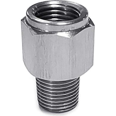 Adaptateur en acier inoxydable pour manomètre de pression d'huile automobile : filetage extérieur 1/8 NPT vers filetage intérieur M10 x 1,0 pour manomètre de température. (1/5)
