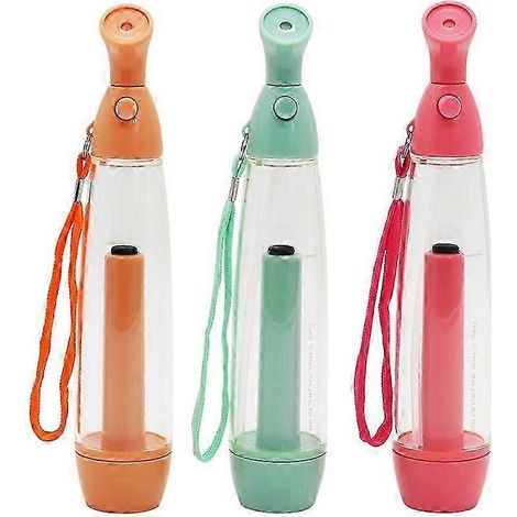 Vaporisateur à brume d'eau, vaporisateur à pompe portable, avec poignée de transport, lot de trois (vert clair + orange + rose). (1/5)