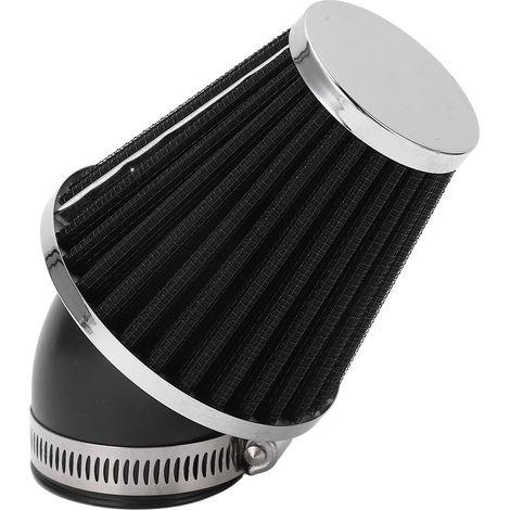 Filtre à air conique incurvé à 45 degrés, adapté aux motos, quads, véhicules tout-terrain et scooters diamètre intérieur de 48 mm noir. (1/5)