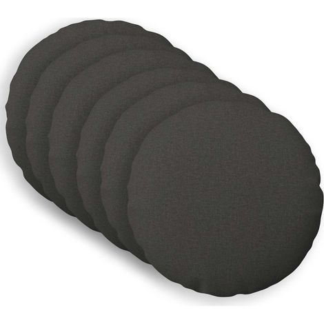 Funda de almohada 6 uds. HEERLEN Gris oscuro Ø 60 cm Tela vidaXL (1/5)