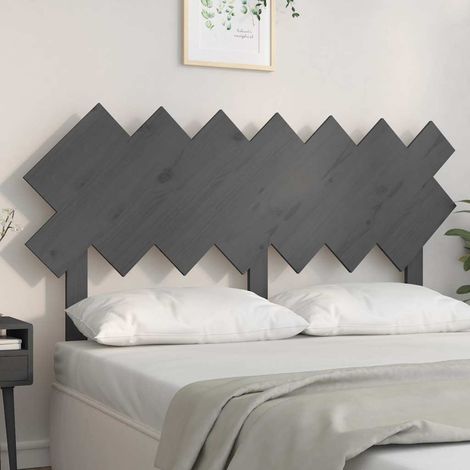 vidaXL Cabecero de cama madera maciza de pino gris 141x3x80,5 cm (1/5)