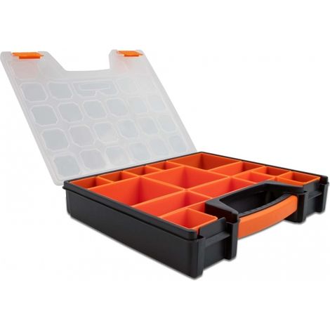 DELOCK 18420 BOÎTE DE RANGEMENT RECTANGULAIRE PLASTIQUE NOIR, ORANGE