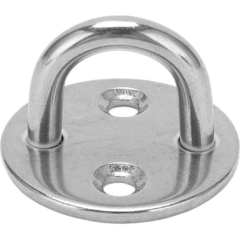 Plaque d'ancrage en acier inoxydable robuste, crochet en U rond antirouille pour bateau, porte, hamac, usage domestique, 6mm (1/5)