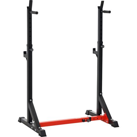HOMCOM Barbell Rack Squat Dip Stand Weight Lifting Bench Press Home Gym (1/5)