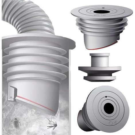 60-65mm Gris Joint de Tuyau de Machine à Lave, Joint de Tuyau de Vidange Déodorant d'Étanchéité,Vidange Laveuse Bouchon d'Étanchéité d'Évacuation (1/5)