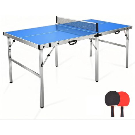 Table de ping Pong Exterieur Pliable182 × 91 × 76 cm Table ping Pong pour Usage intérieur et extérieur 2 Raquettes et 4 balles Table de ping Pong adaptée aux Adultes et aux Enfants