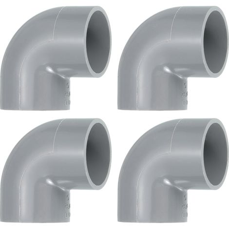 4 Pcs 1" Coude À 90 Degrés Raccord PVC 2 Voies Gris (1/5)