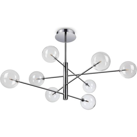 Ideal Lux EQUINOXE Plafón Semi Empotrado 8 Luces Multi Brazo Cromo
