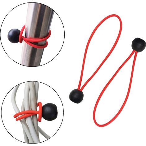 Rotes Set mit 10 Stück himmlischen Vorhangspannern aus elastischem Seil